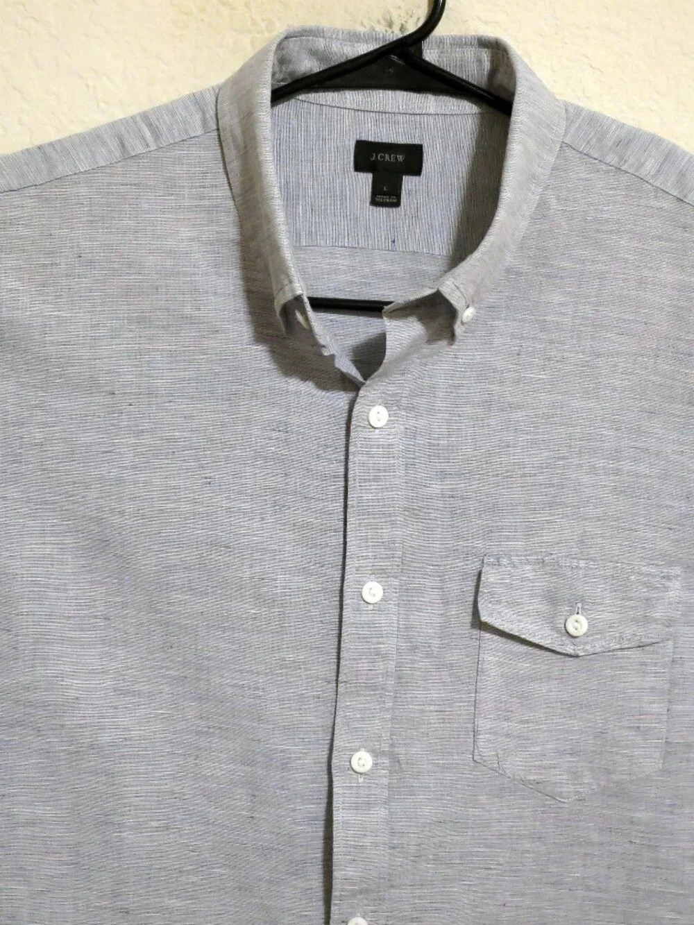 J Crew Shirt Mens Large Long Sleeve Button Baird McNutt Linen Blend Gray
